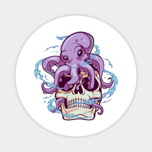 Skull with Octopus Magnet